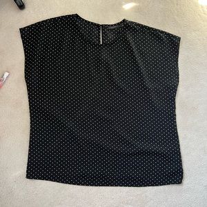 Halogen womens Nordstrom polka dot short sleeve blouse cap extra large XL